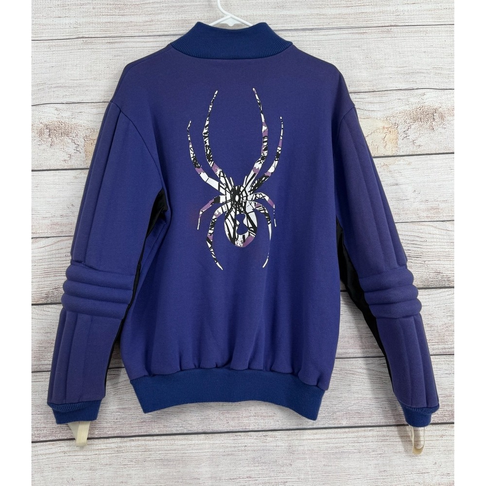 Vintage Spyder Pullover Men Medium Purple US Ski Team Quarter Zip Padded Sleeve